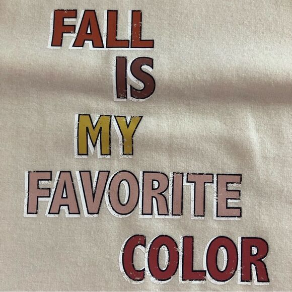 C&C California “My Favorite Color Is Fall” Sweatshirt Beige Size Large - Picture 7 of 8